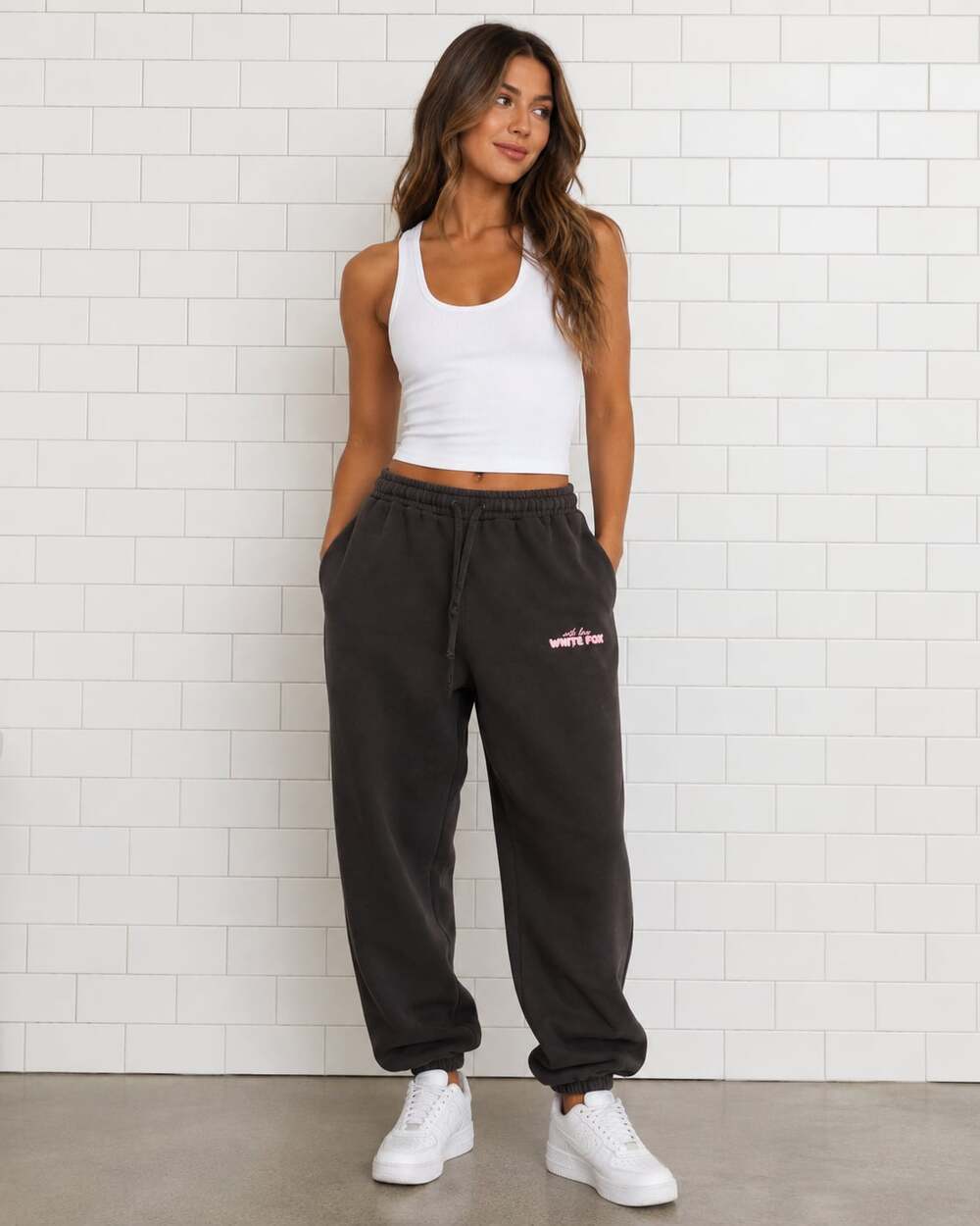 White Fox Boutique With Love Oversized Jogger Sweatpants